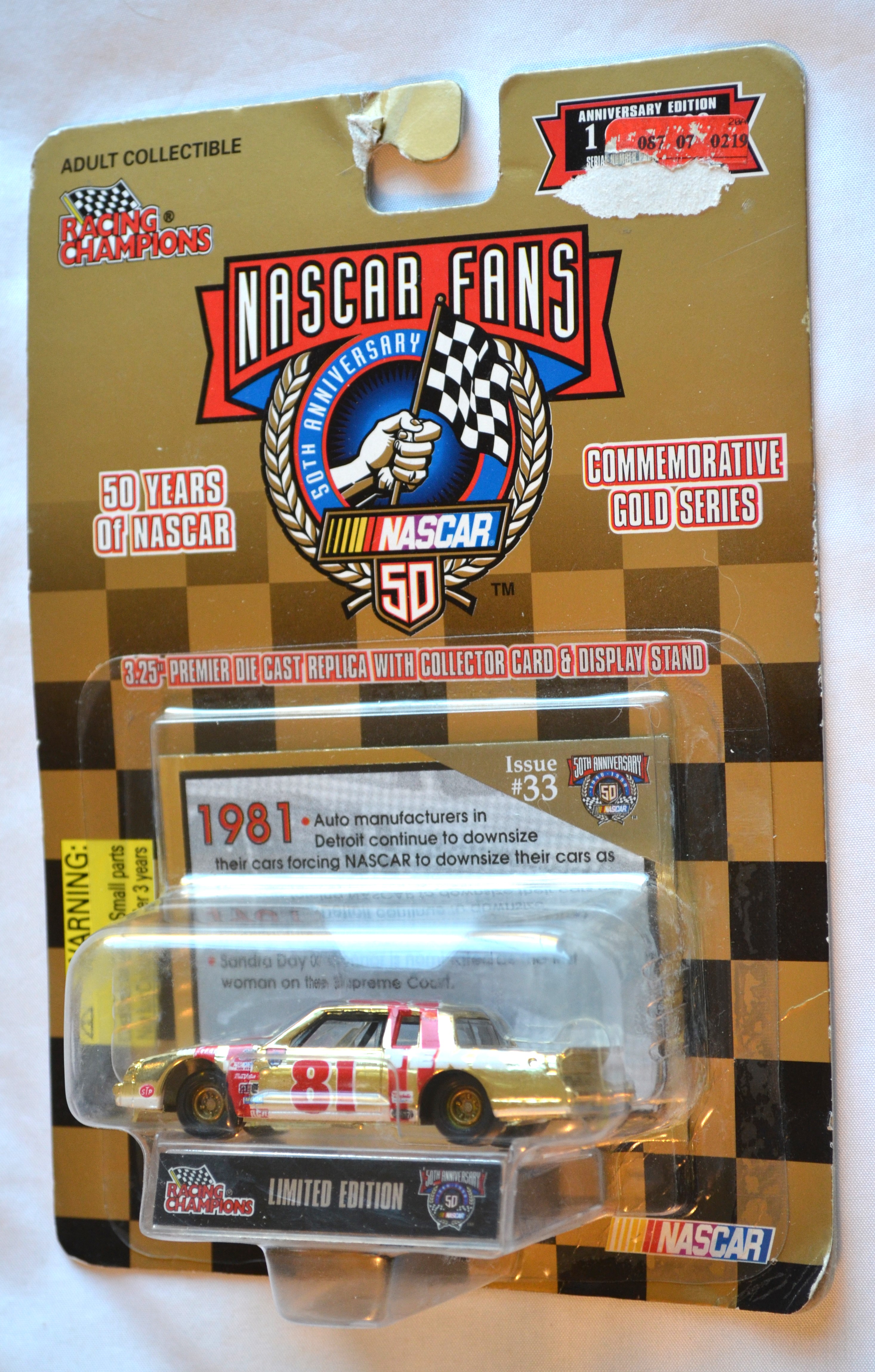 Racing Champions 33 - NASCAR50TH 81 Buick Grand National Gold 1/9998