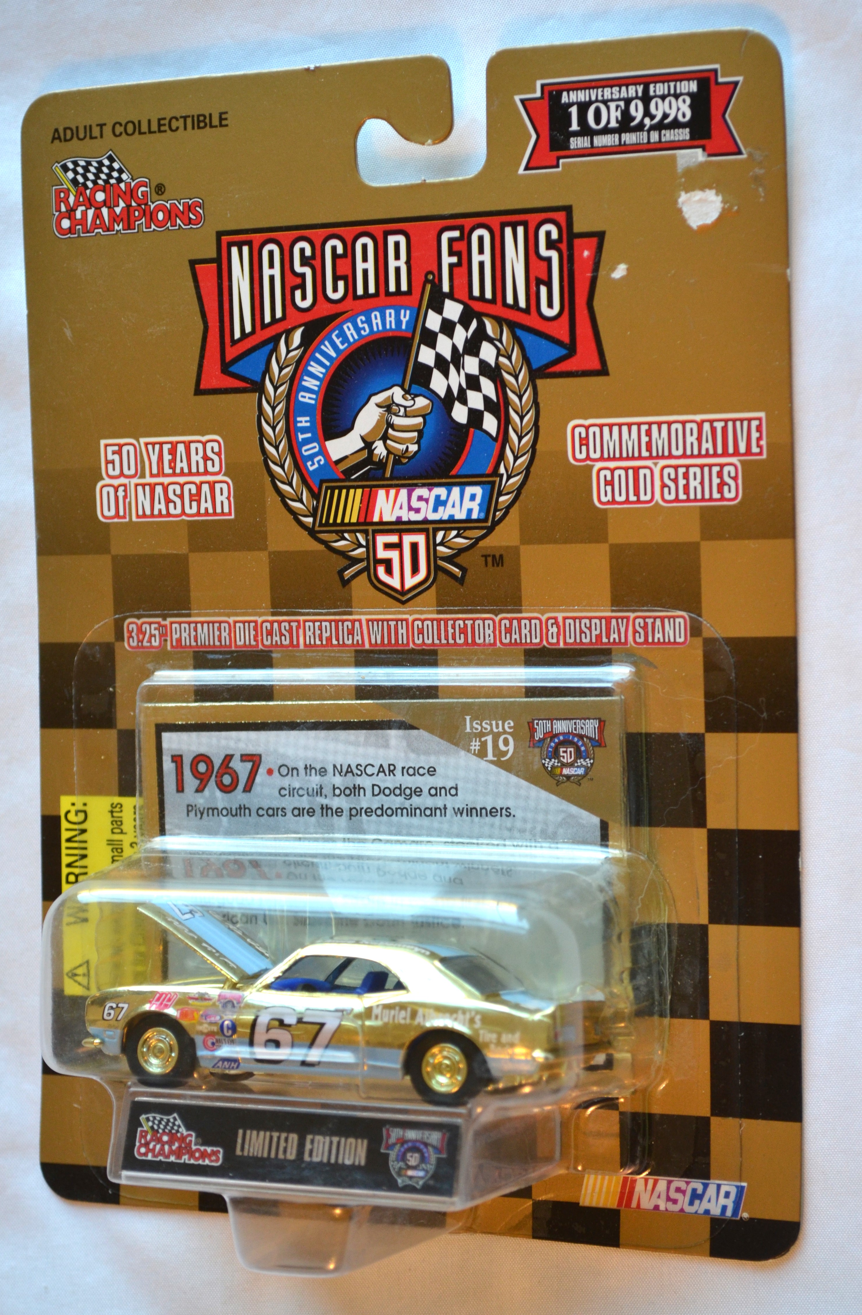 Racing Champions 19 - NASCAR50TH 67 Camaro Gold 1/9998