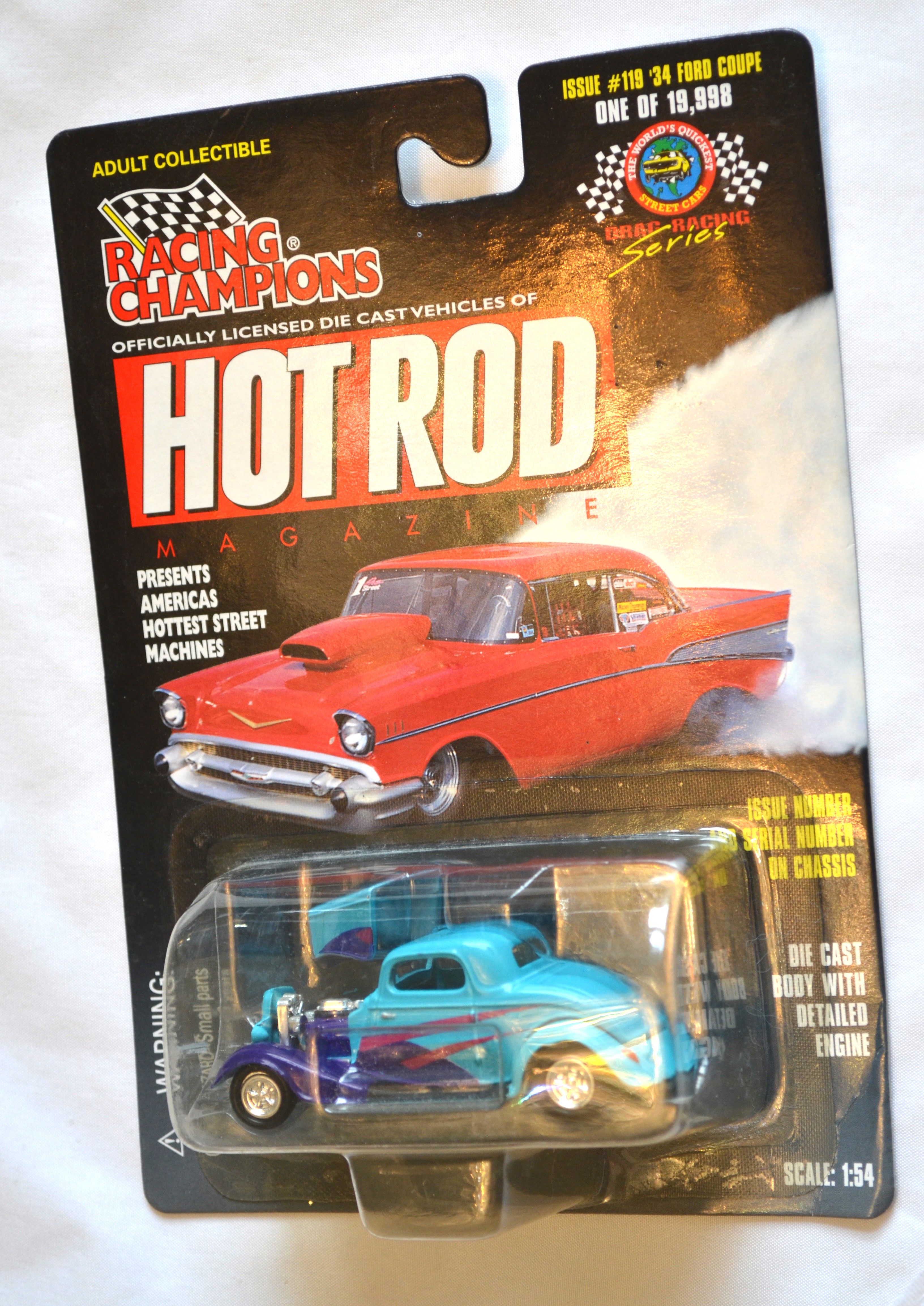 Racing Champions 119 - HOTROD 34 Ford Coupe Aqua 1/19998