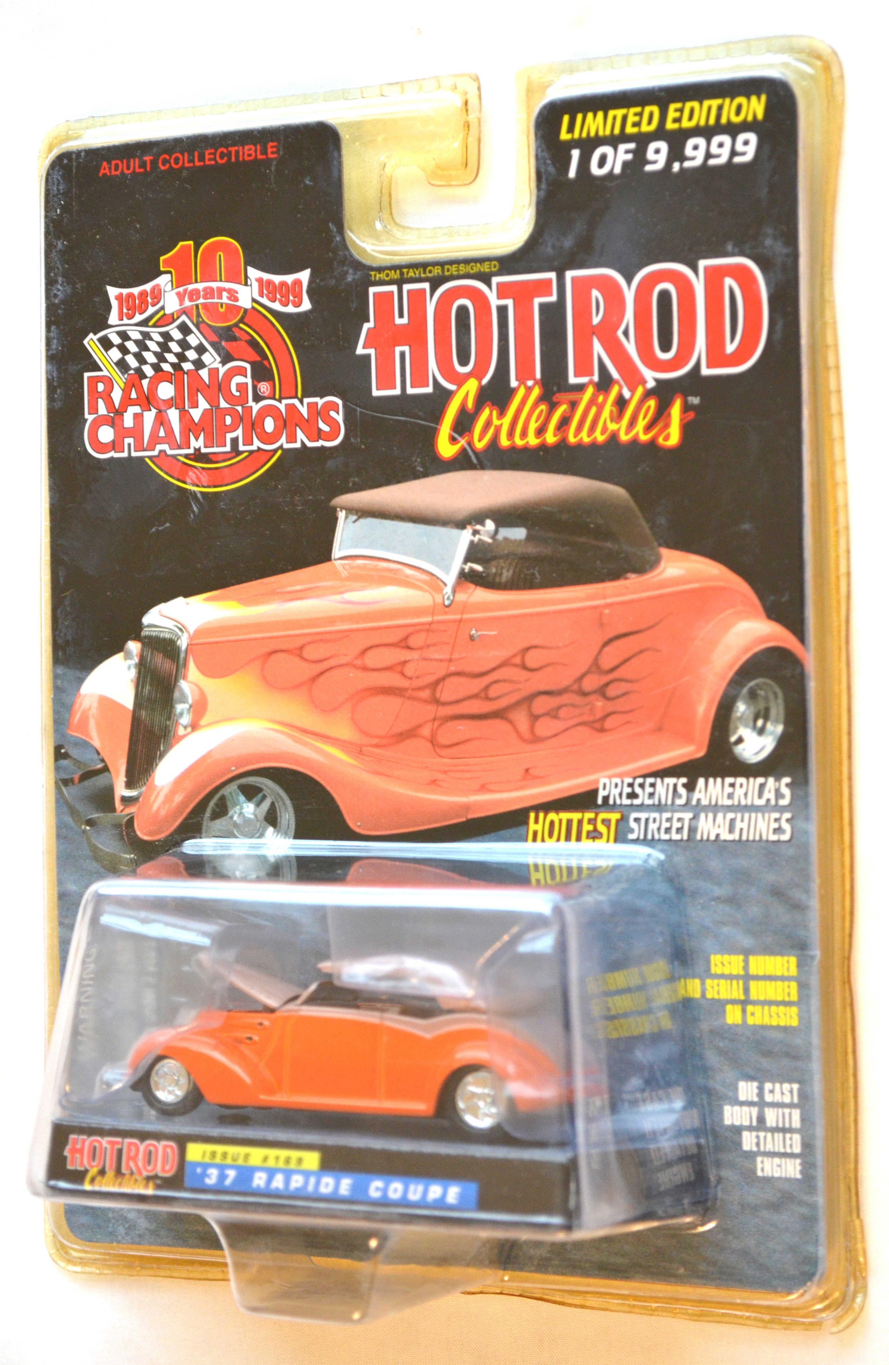 Racing Champions 169 - HOT ROD 37 Rapide Coupe Orange/light Brown 1/9999