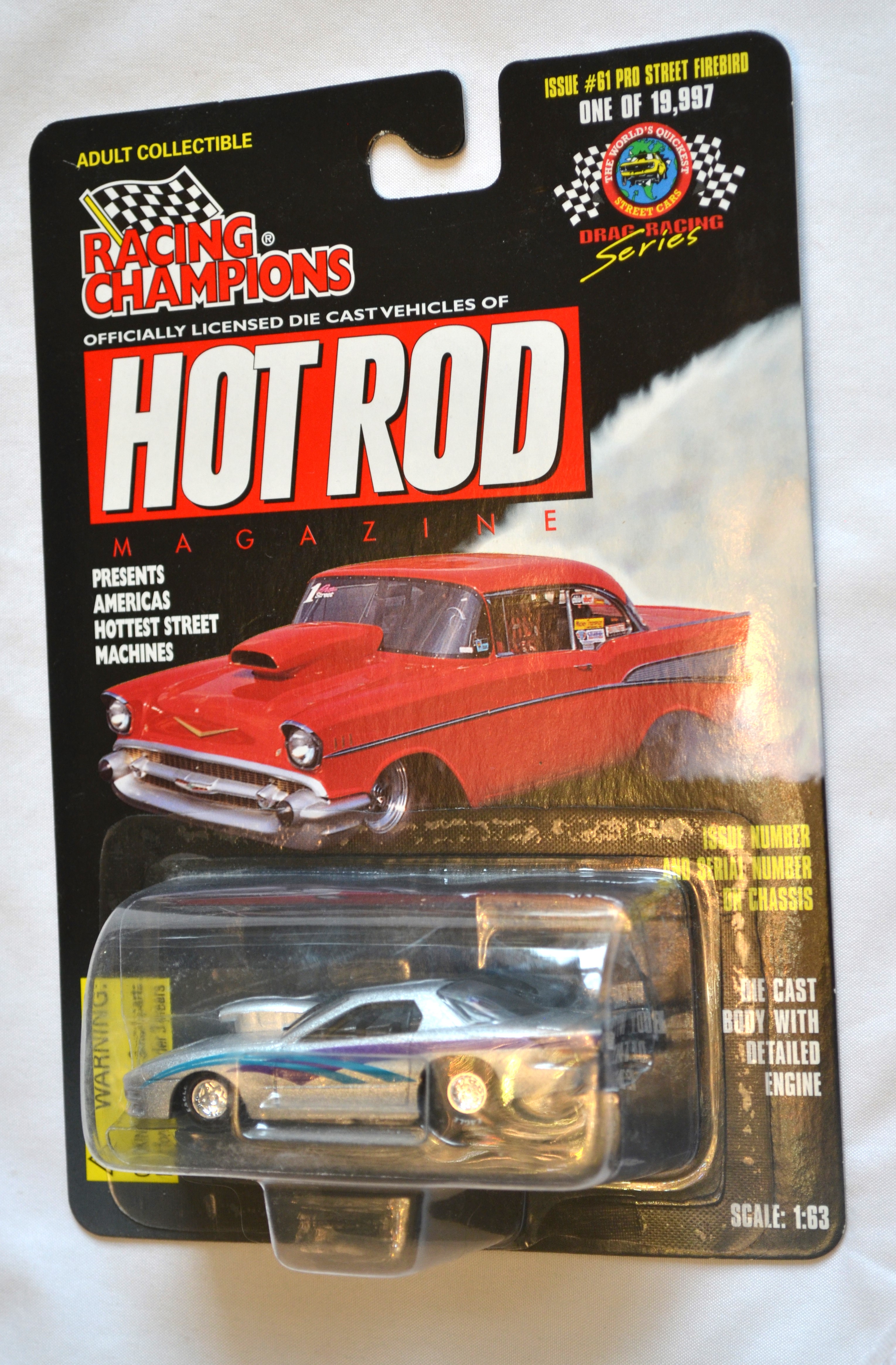 Racing Champions 61 - HOTROD Firebird Pro Street metallic Silver 1/19997