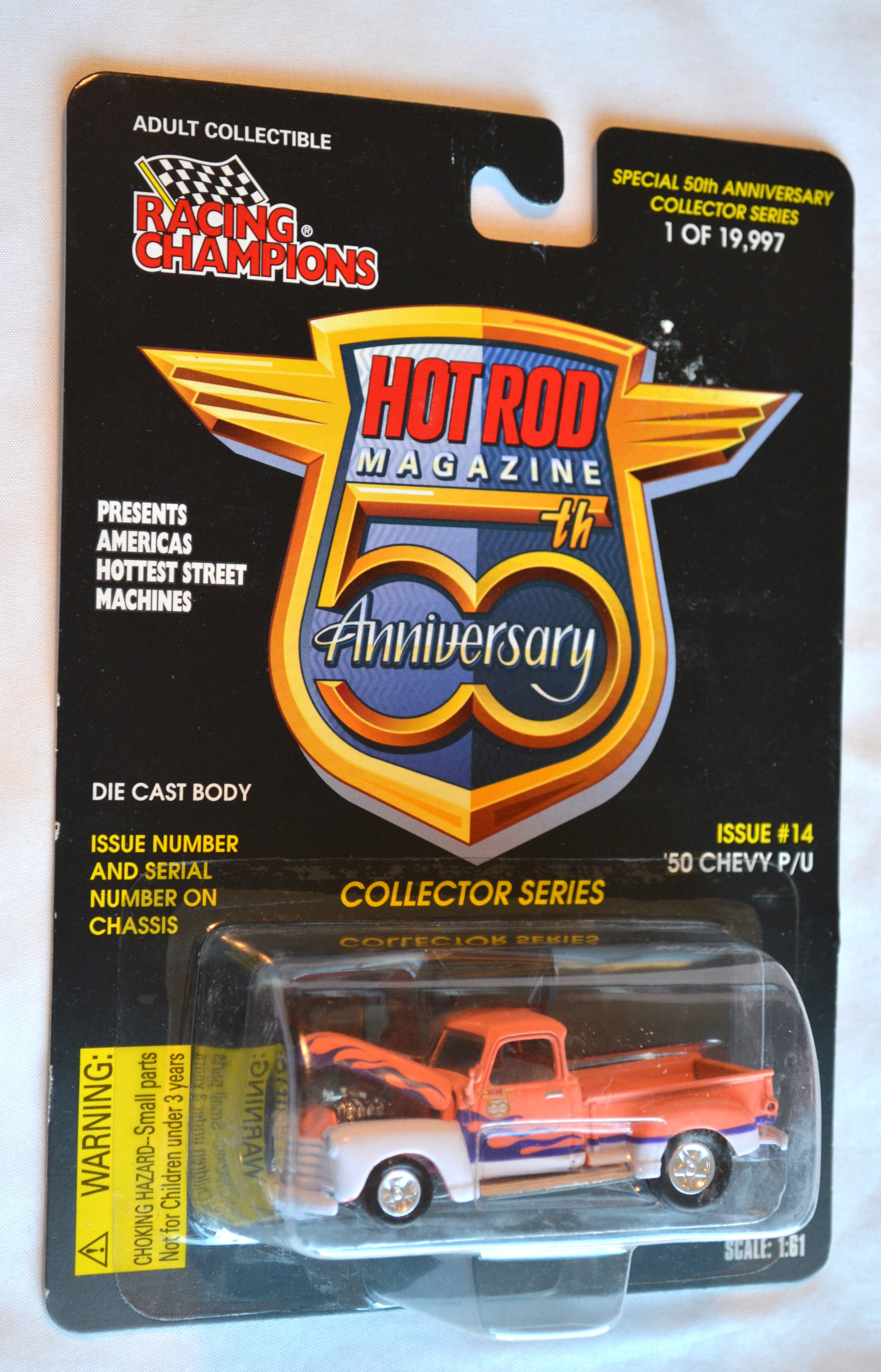 Racing Champions 14 - HOTROD50TH 50 Chevy P/U dull Orange/Black 1/19997