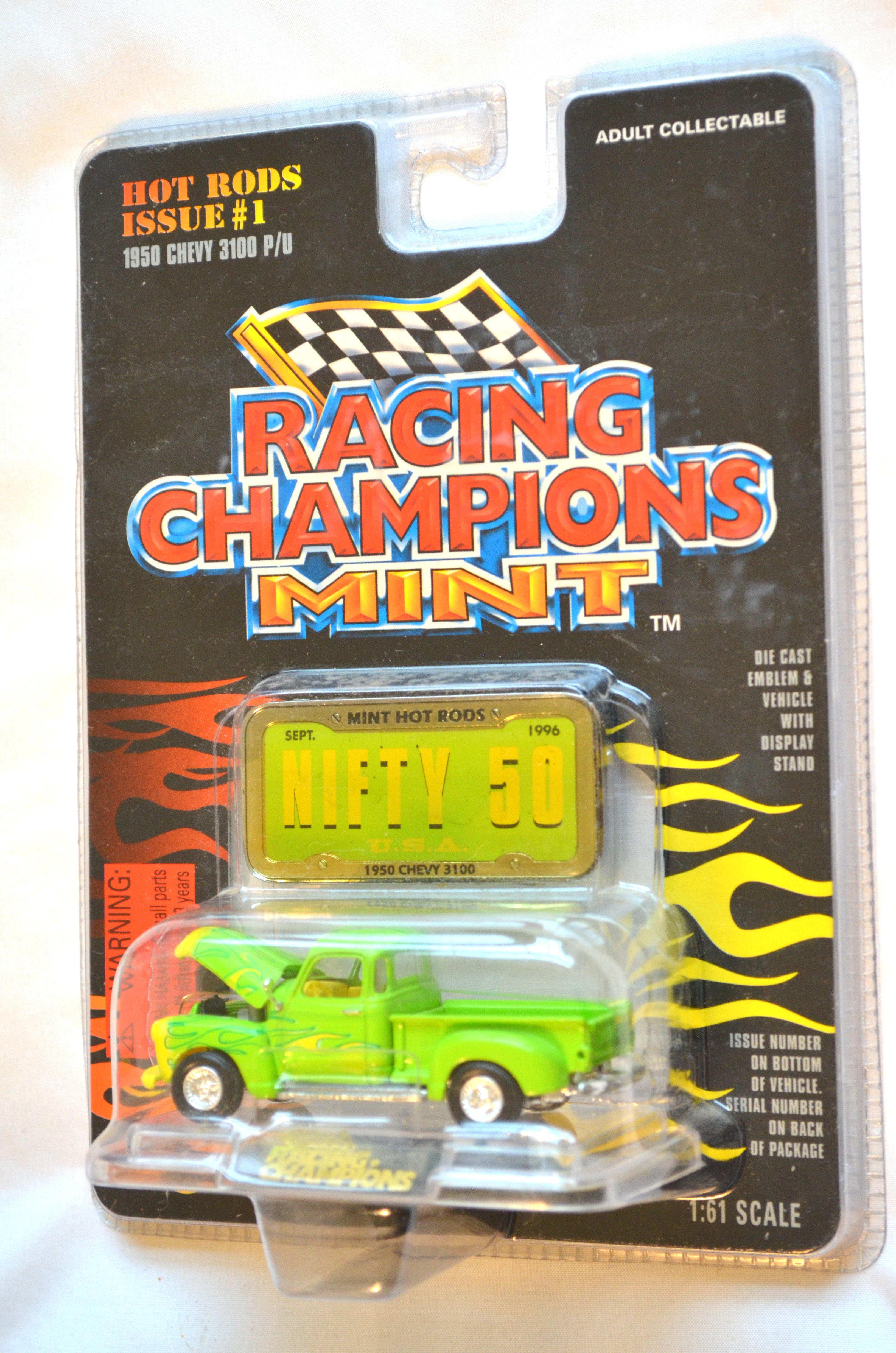 Racing Champions 1 - MINT 1950 Chevy 3100 florescent Green