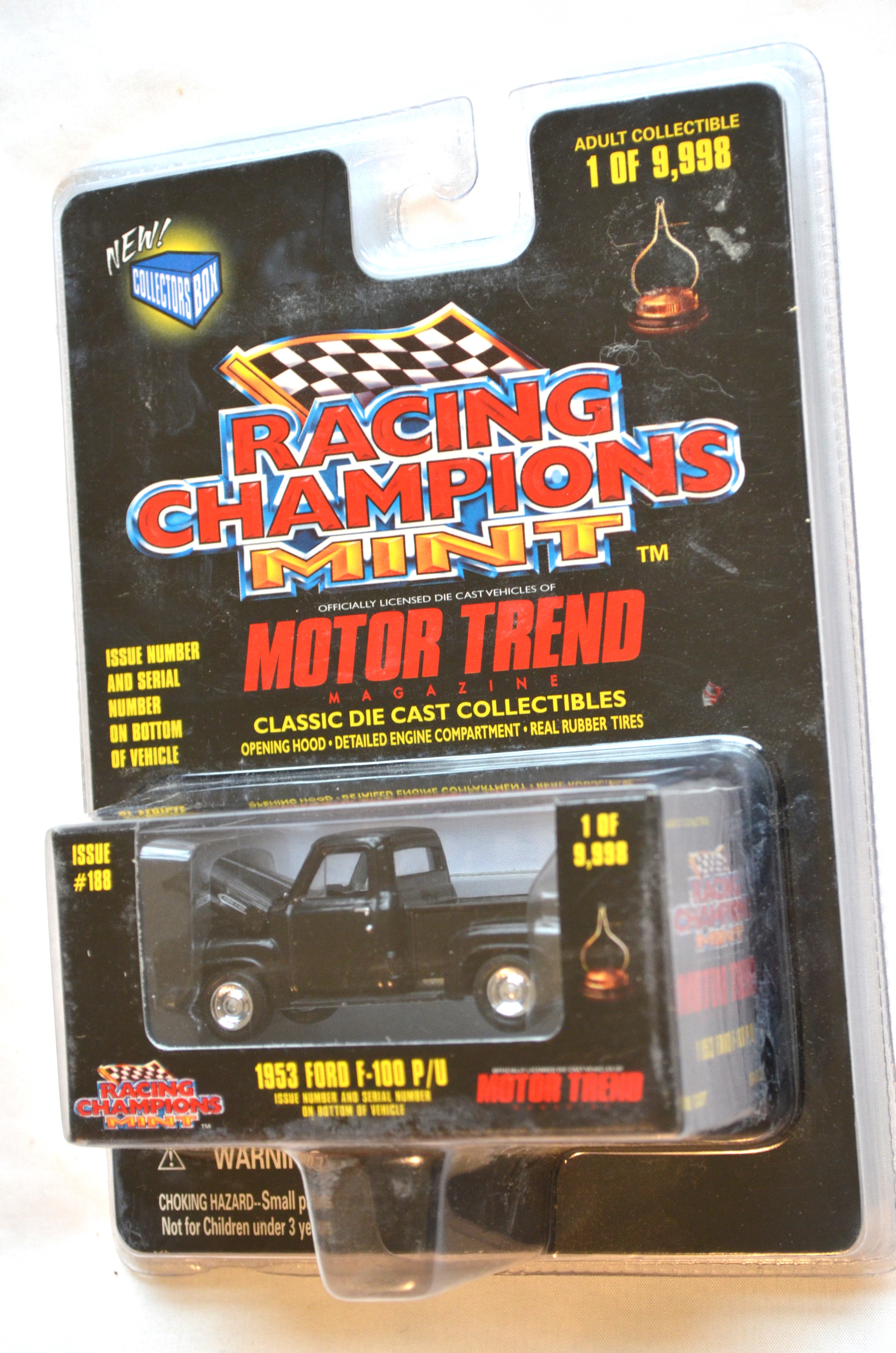 Racing Champions 188 - MOTOR TREND 1953 Ford F-100 Pickup Black 1/9998
