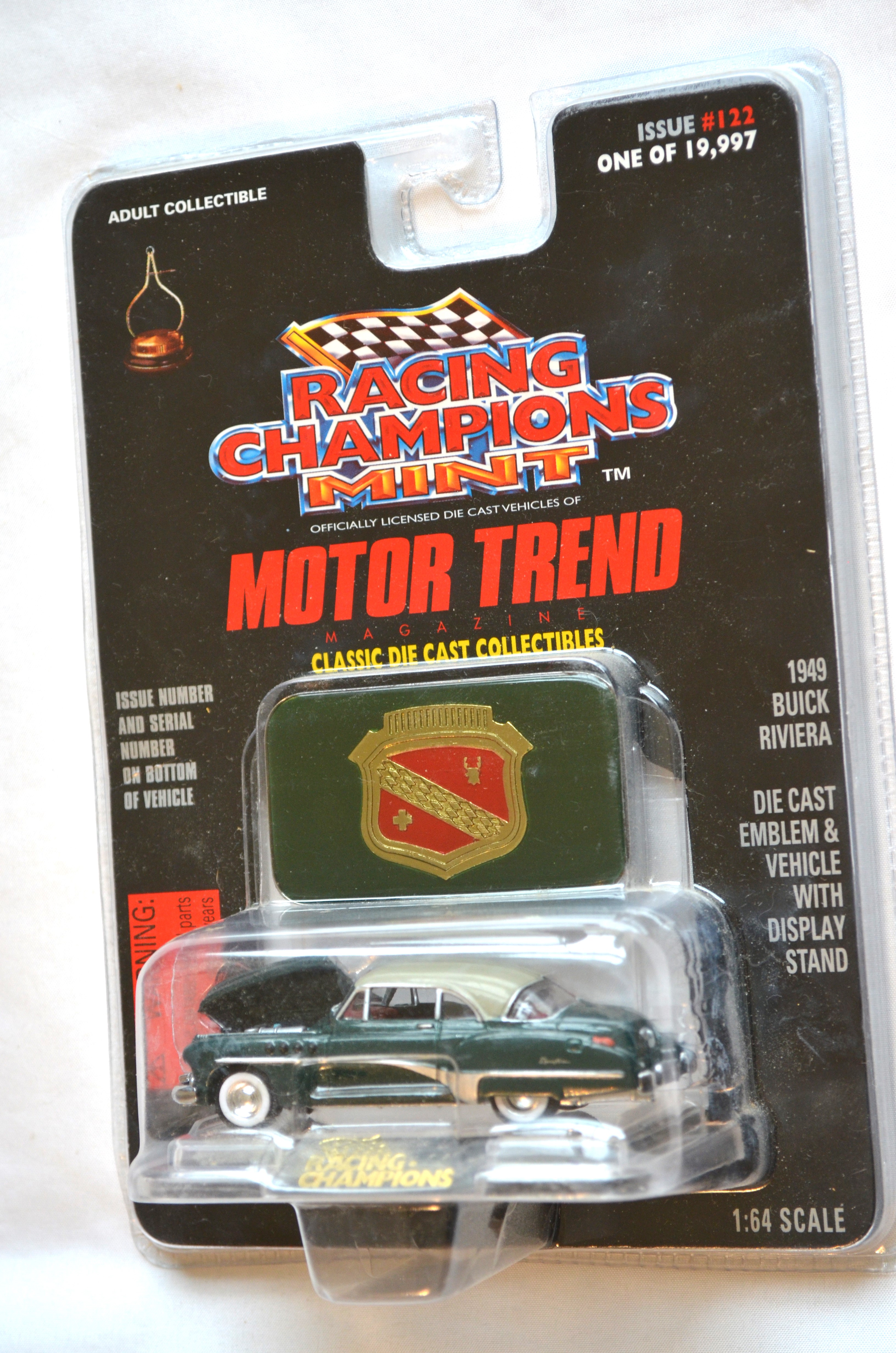 Racing Champions 122 - MOTOR TREND 1949 Buick Riviera dark Green and Ol 1/19997