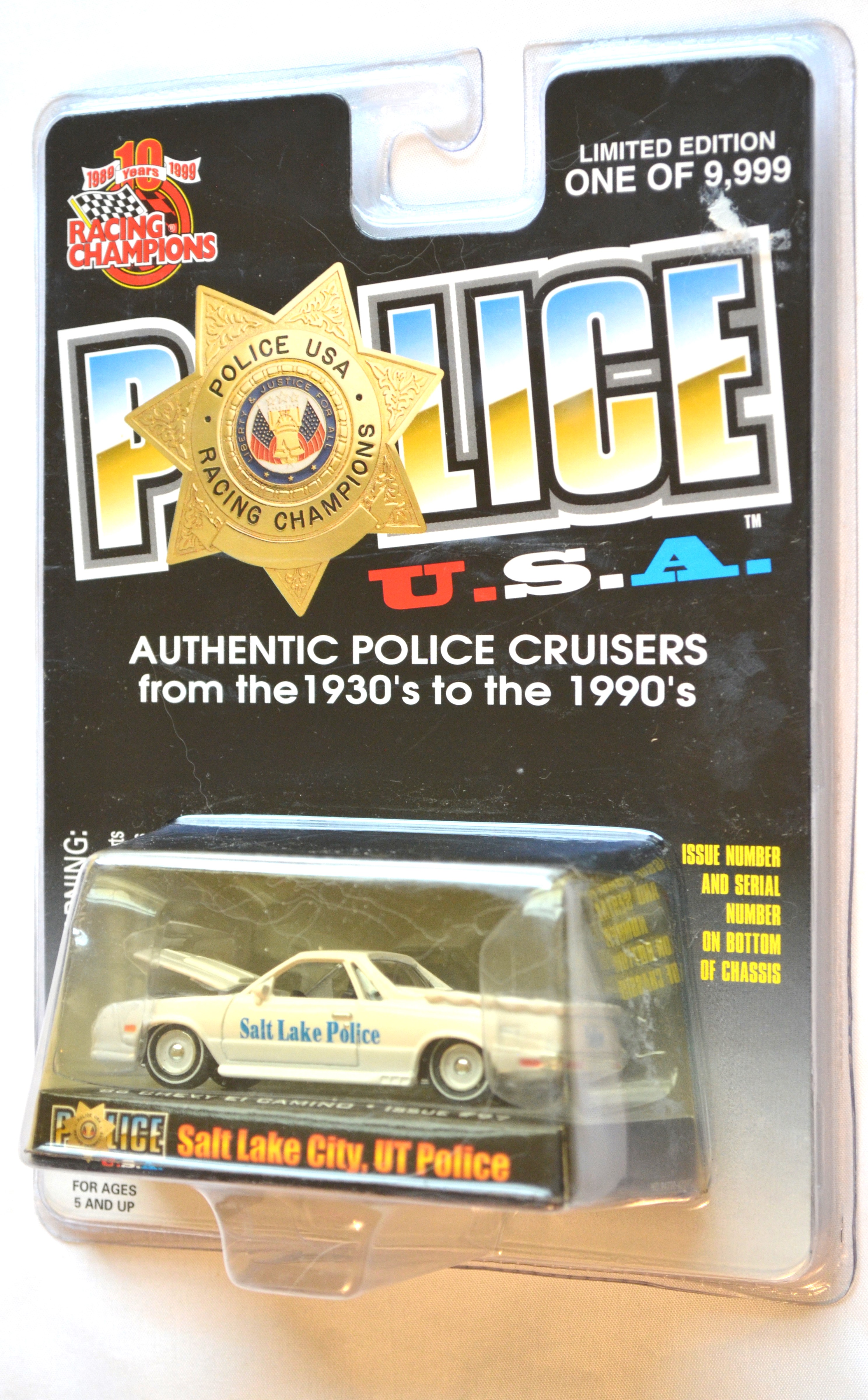 Racing Champions - POLICE 97 86 El Camino Salt Lake Police 1/9999