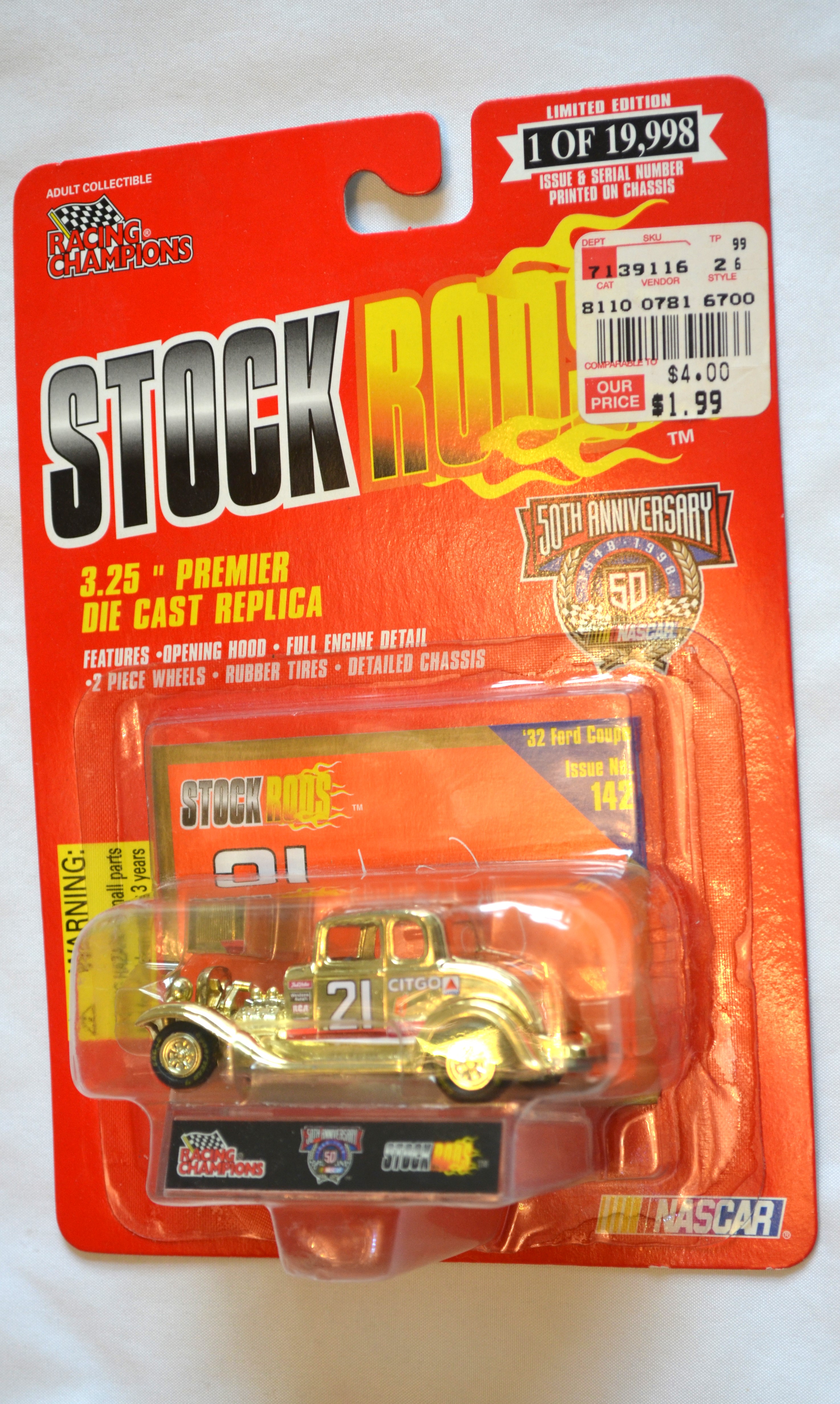 Racing Champions 142 - STOCKRODS 32 Ford Coupe 21 Citgo Gold 1/19998