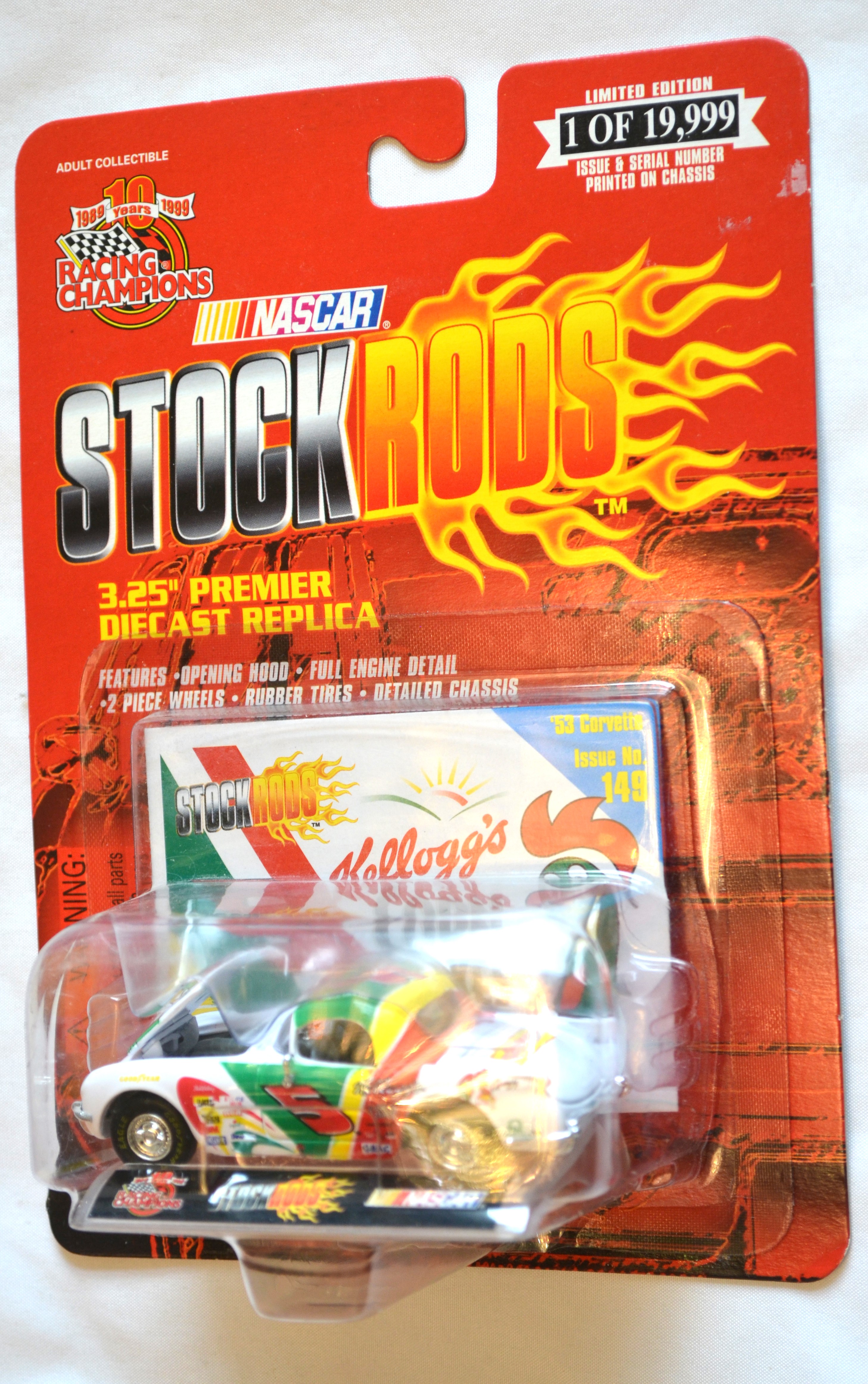 Racing Champions 149 - STOCKRODS 53 Corvette 5 Corn Flakes White 1/19999
