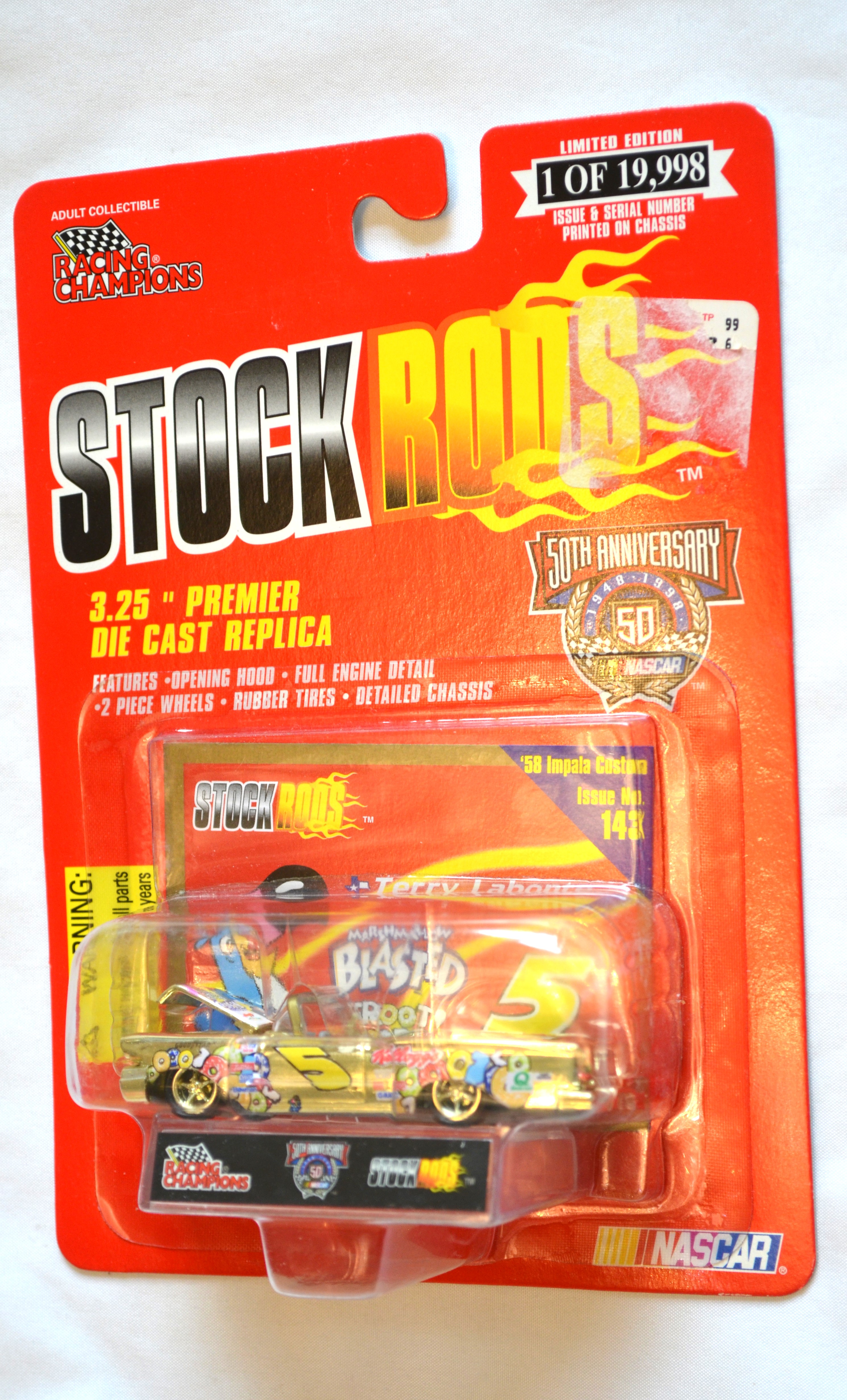 Racing Champions 143 - STOCKRODS 58 Impala convertible 5 Labonte Gold 1/19998